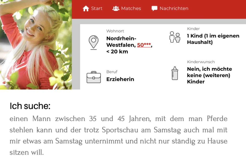 Beispiele dating mich über text Warum du