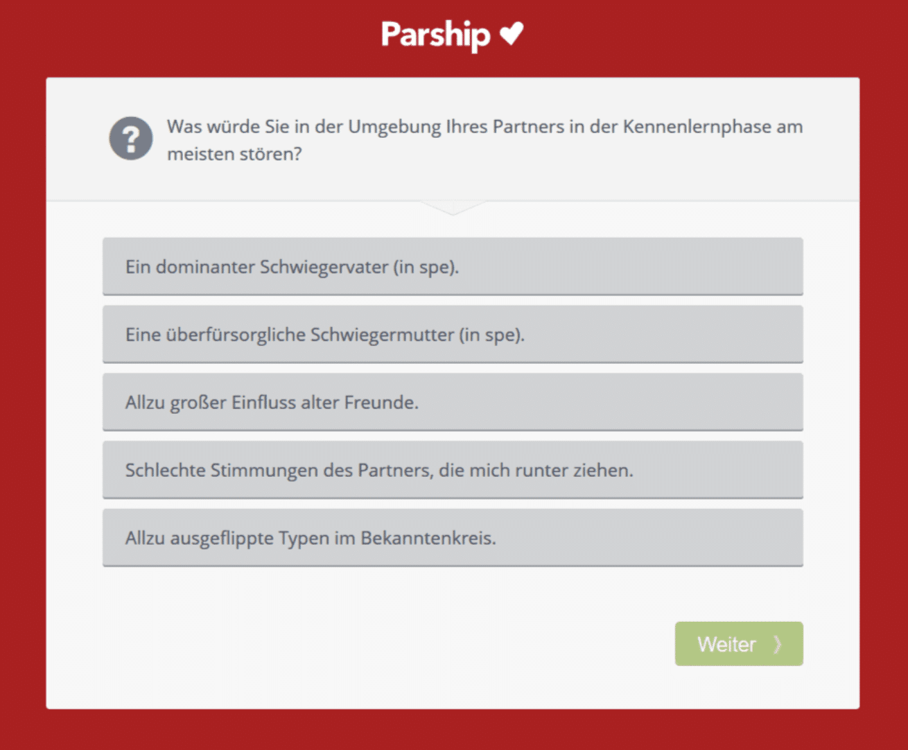 Anmeldung bei Parship